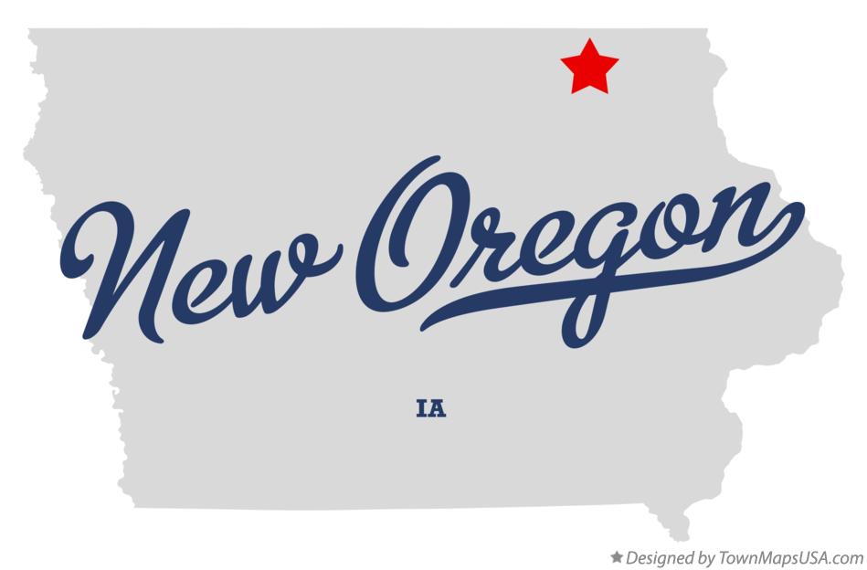 Map of New Oregon Iowa IA