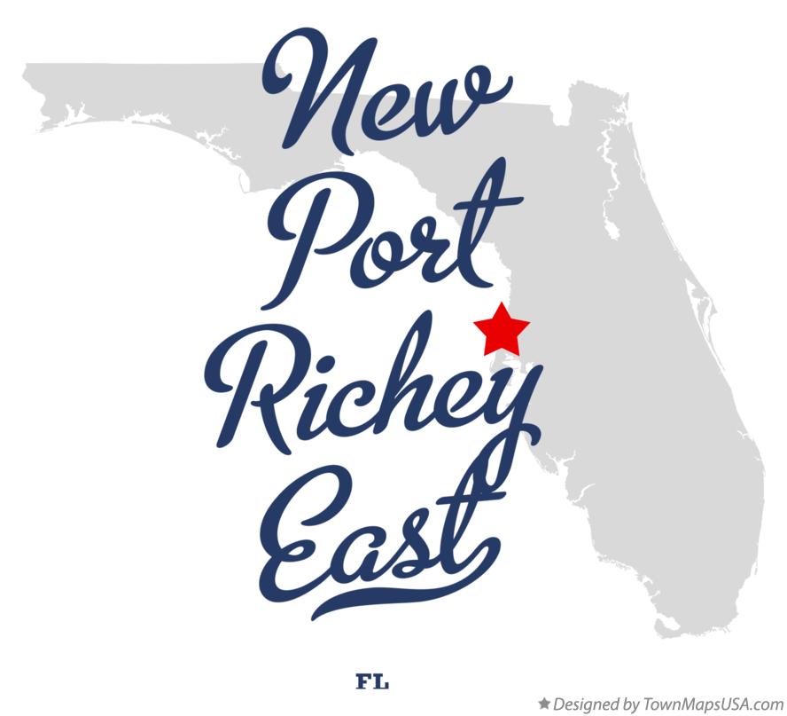 Map of New Port Richey East Florida FL