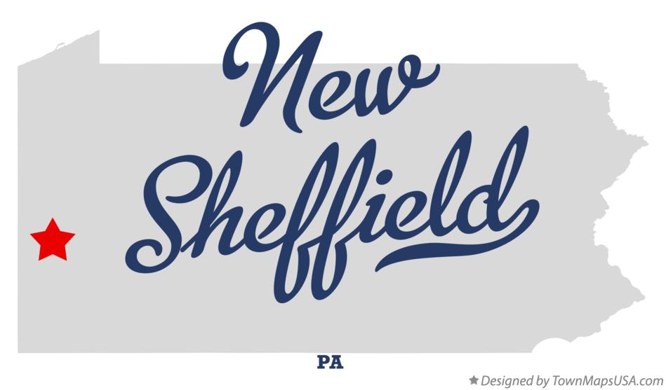Map of New Sheffield Pennsylvania PA