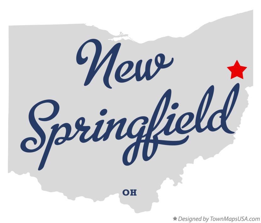 Map of New Springfield Ohio OH