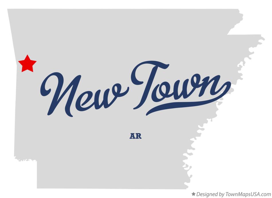 Map of New Town Arkansas AR