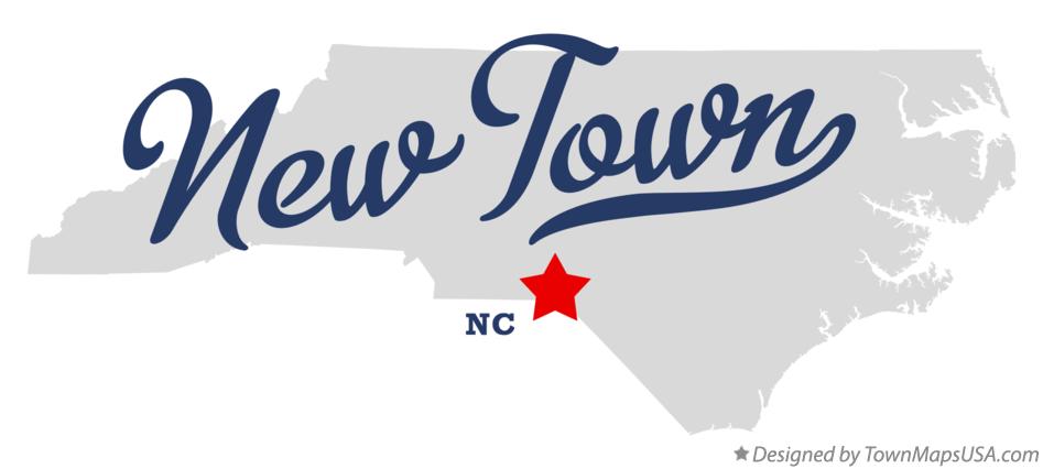 Map of New Town North Carolina NC