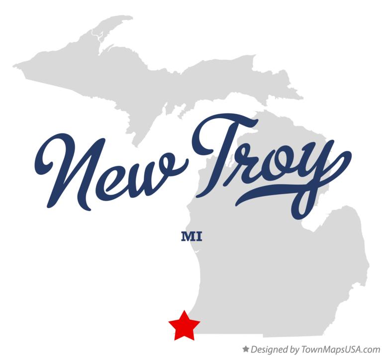 Map of New Troy Michigan MI