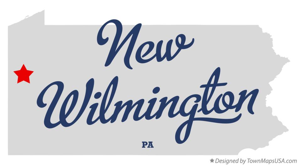 Map of New Wilmington Pennsylvania PA