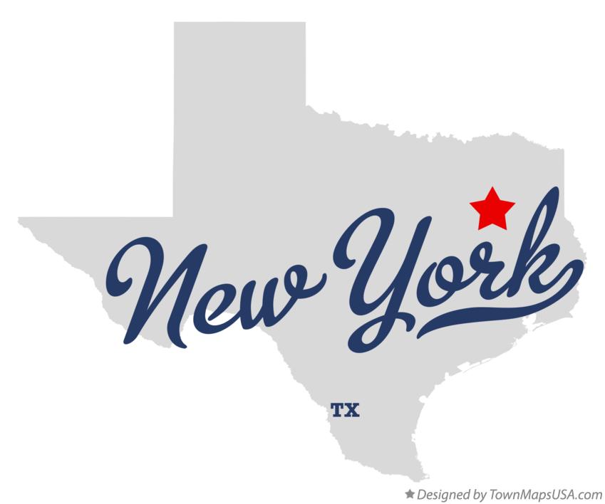 Map of New York Texas TX