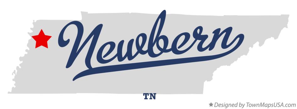 Map of Newbern Tennessee TN