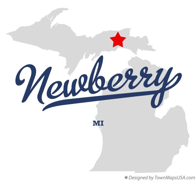 Map of Newberry Michigan MI
