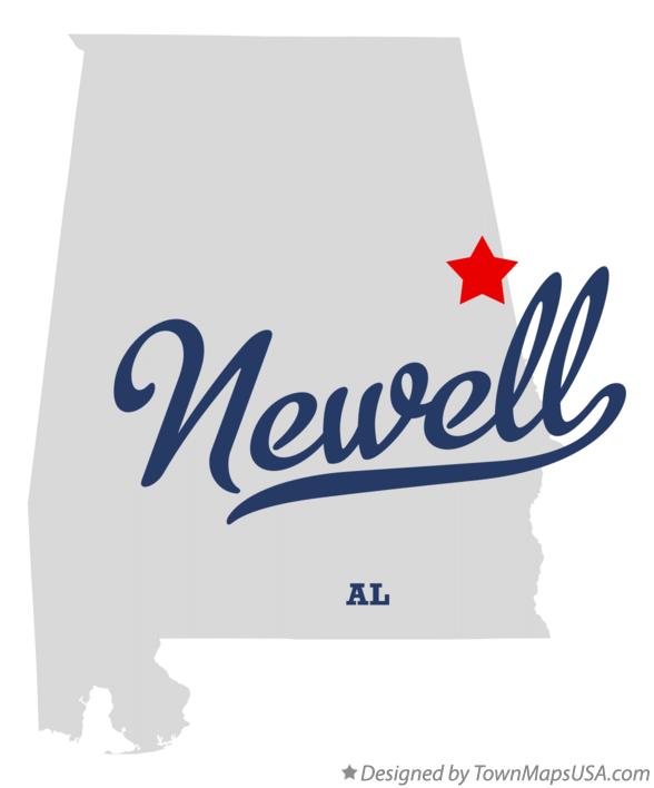 Map of Newell Alabama AL