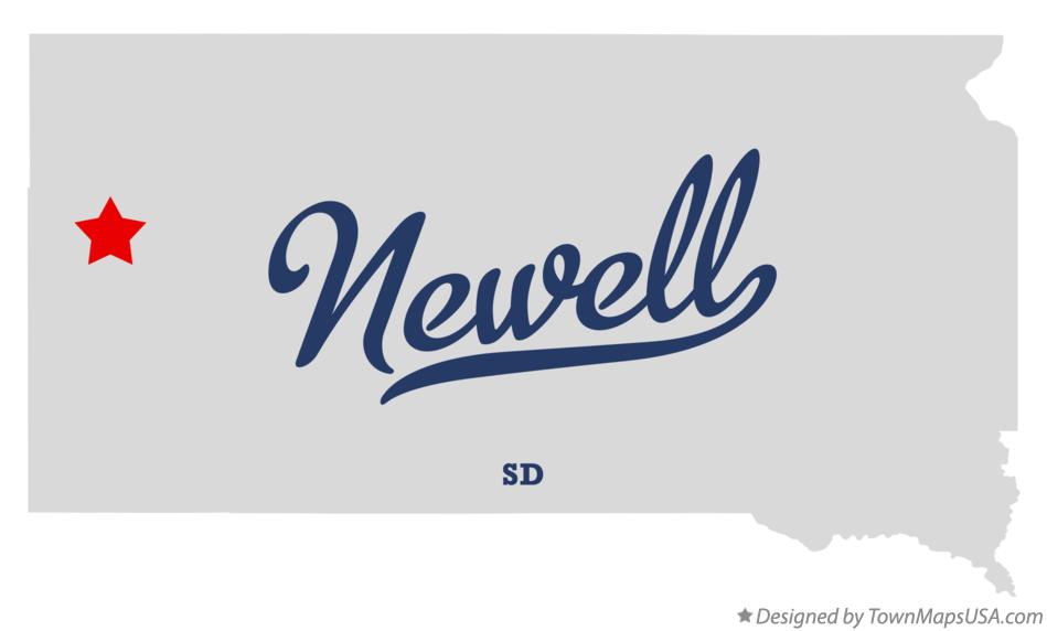Map of Newell South Dakota SD