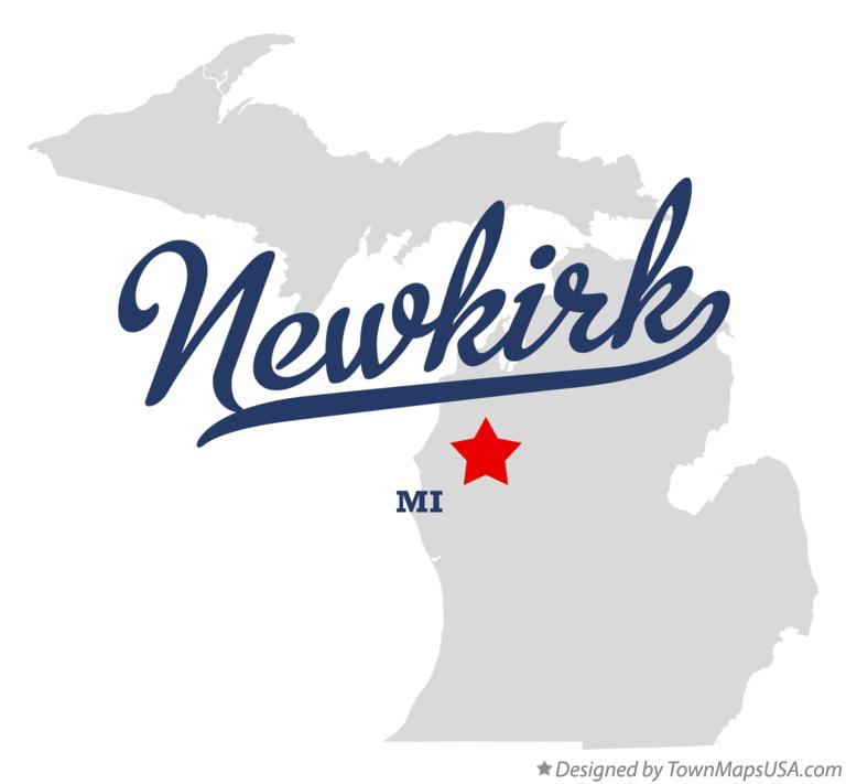 Map of Newkirk Michigan MI
