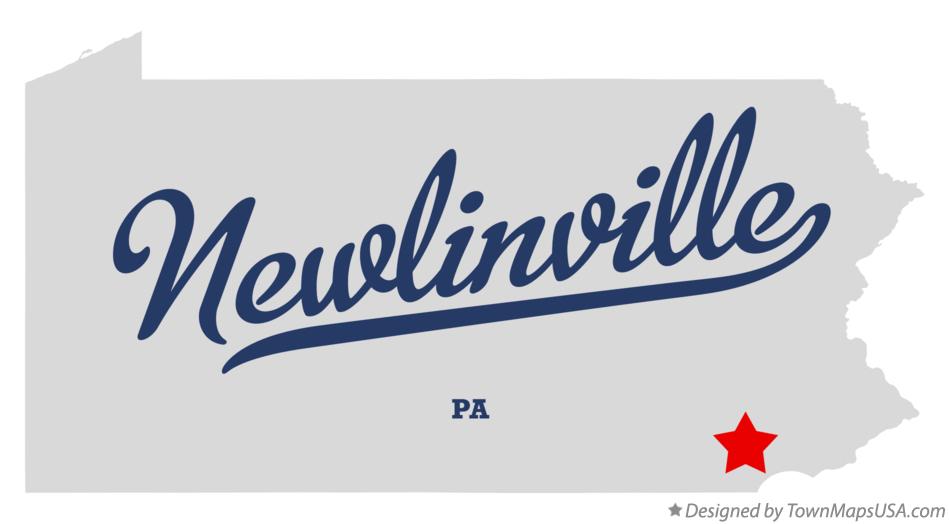 Map of Newlinville Pennsylvania PA