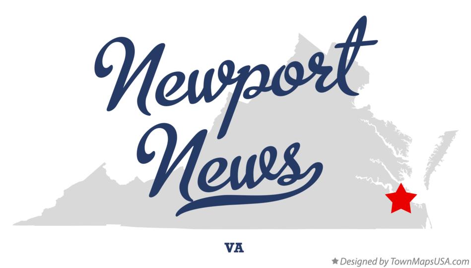 Map of Newport News Virginia VA