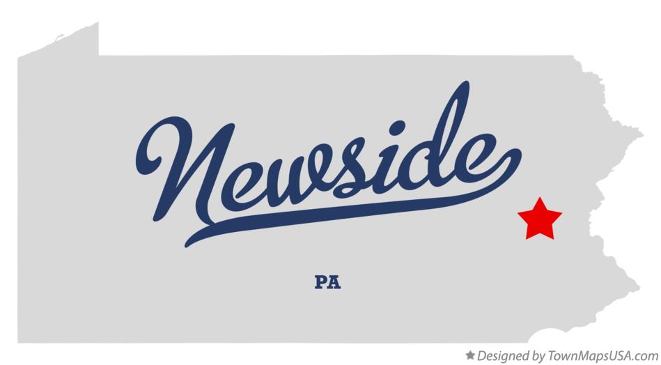 Map of Newside Pennsylvania PA
