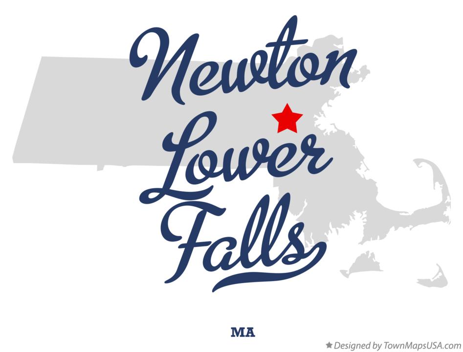 Map of Newton Lower Falls Massachusetts MA