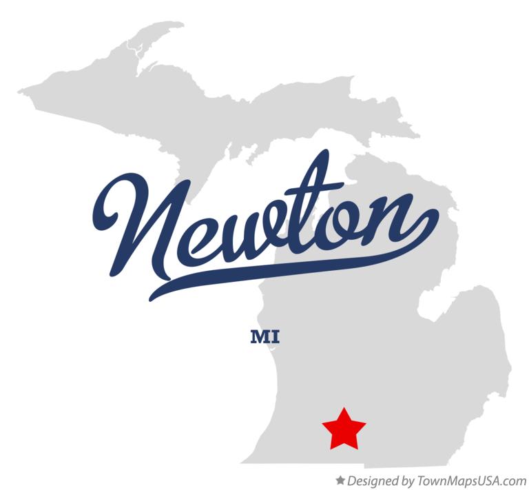 Map of Newton Michigan MI