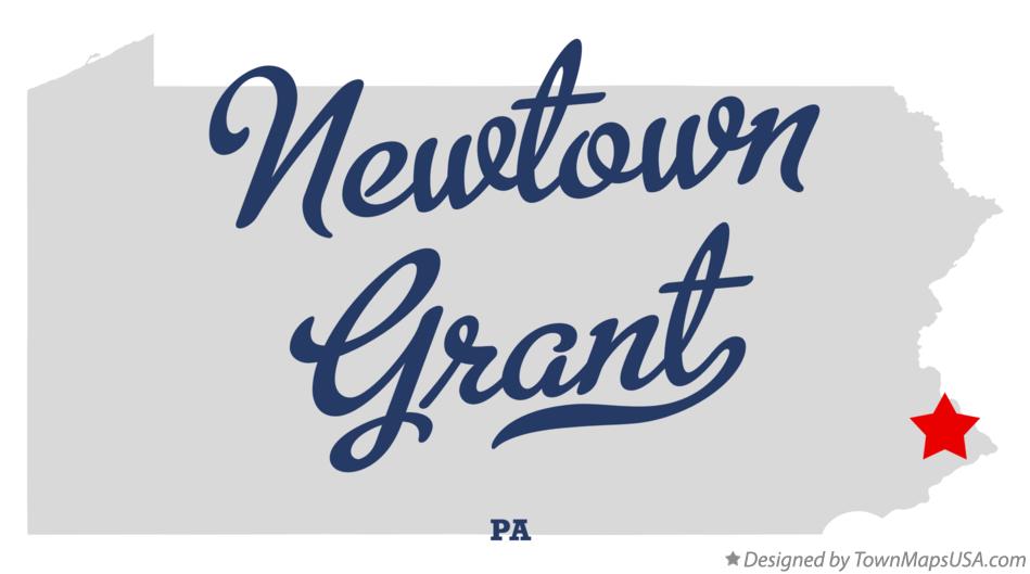 Map of Newtown Grant Pennsylvania PA