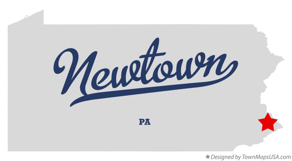 Map of Newtown Pennsylvania PA