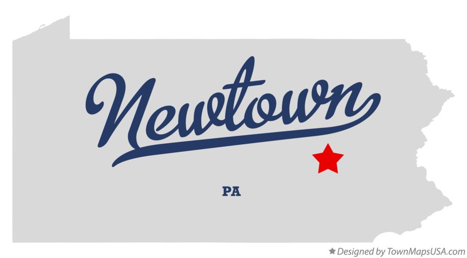 Map of Newtown Pennsylvania PA