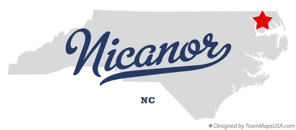 Map of Nicanor North Carolina NC