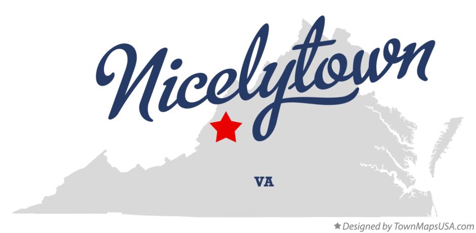 Map of Nicelytown Virginia VA