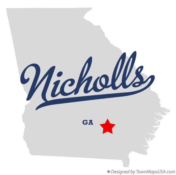 Map of Nicholls Georgia GA
