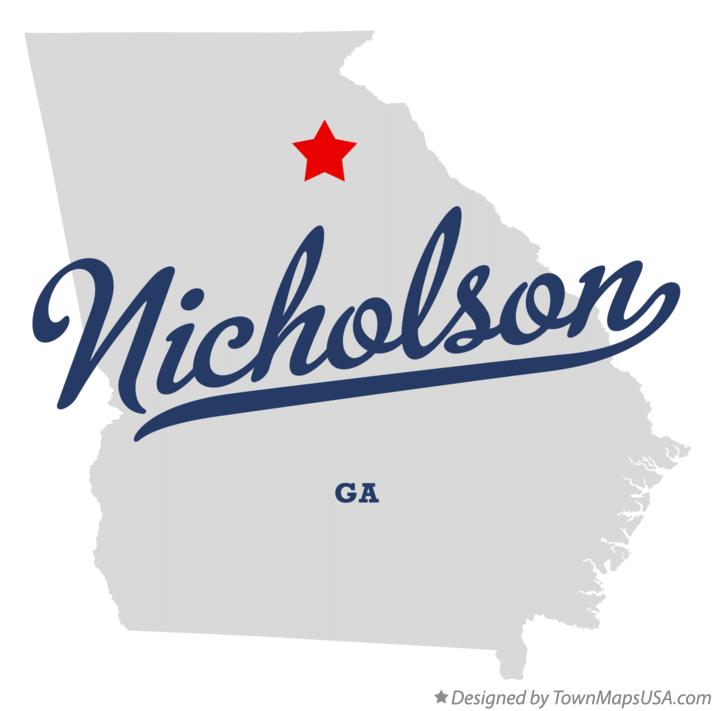 Map of Nicholson Georgia GA