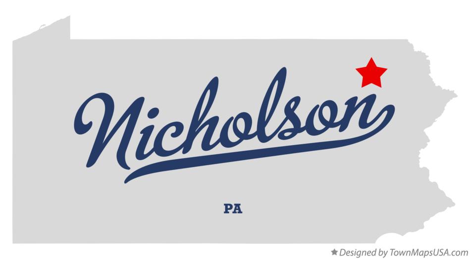 Map of Nicholson Pennsylvania PA