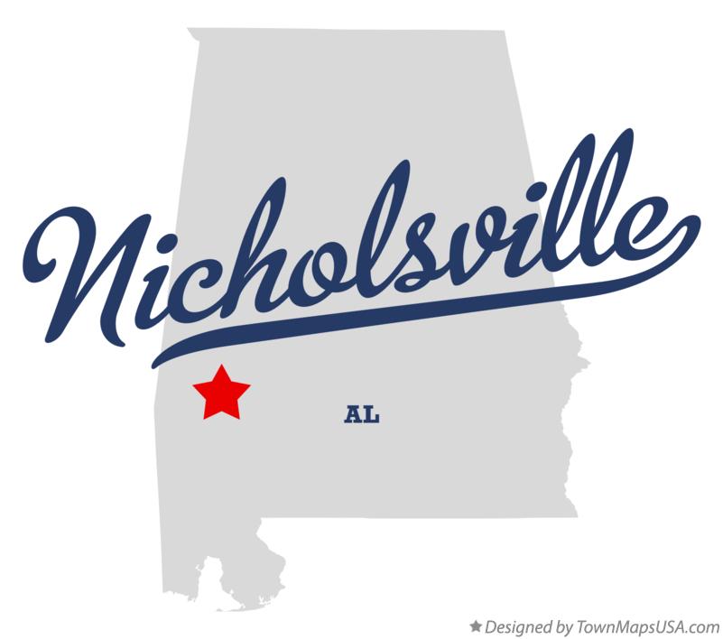 Map of Nicholsville Alabama AL