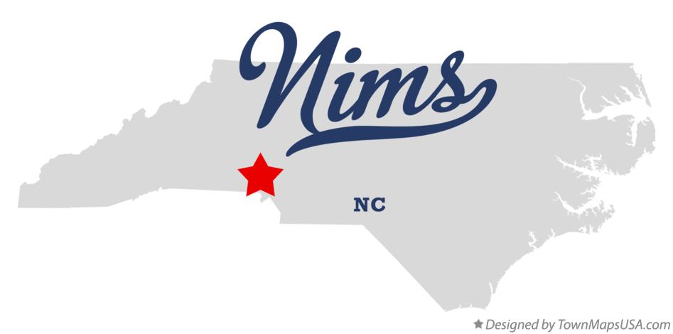Map of Nims North Carolina NC