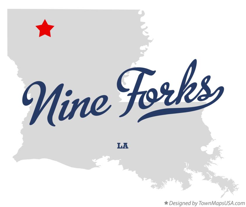 Map of Nine Forks Louisiana LA