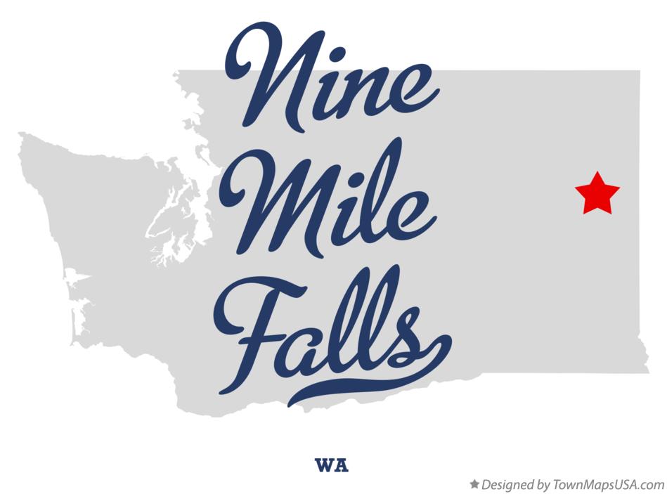 Map of Nine Mile Falls Washington WA