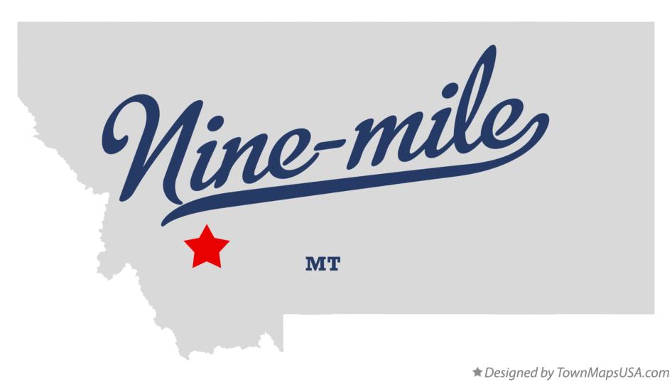 Map of Nine-mile Montana MT