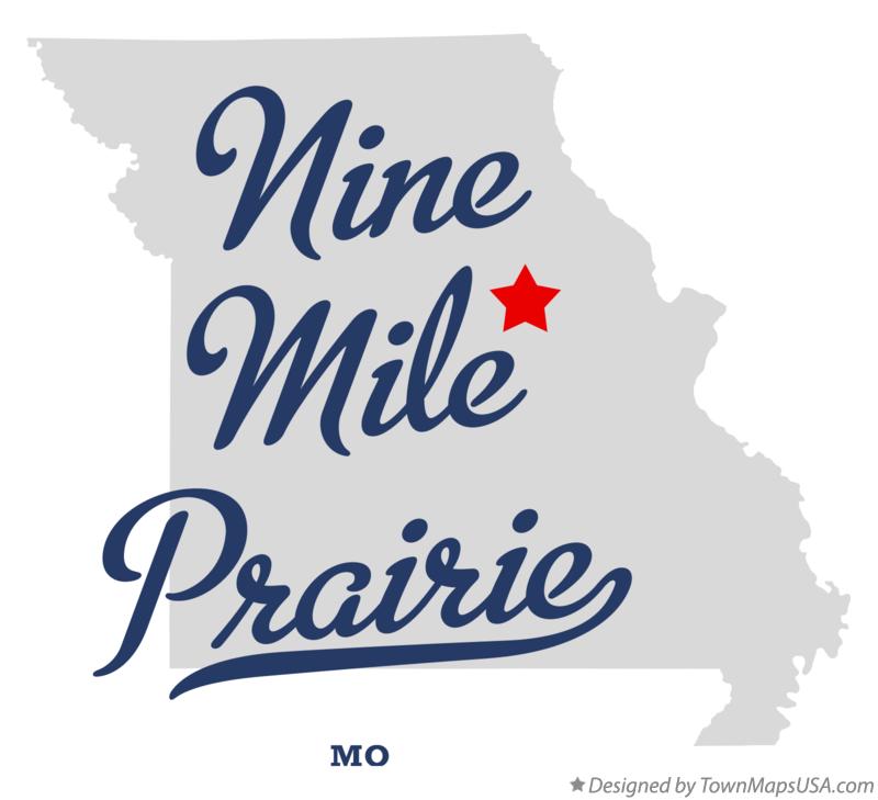 Map of Nine Mile Prairie Missouri MO