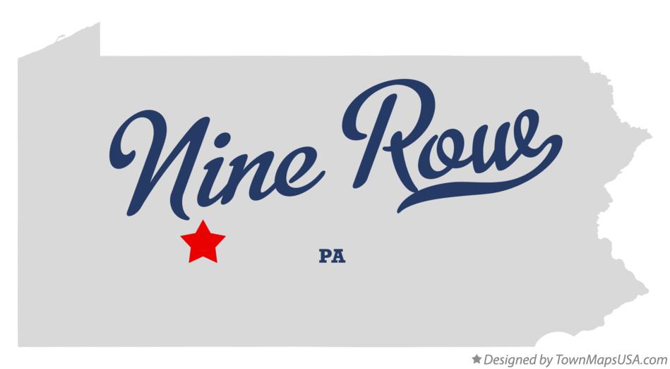 Map of Nine Row Pennsylvania PA