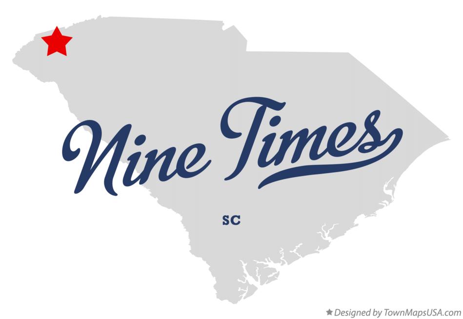 Map of Nine Times South Carolina SC