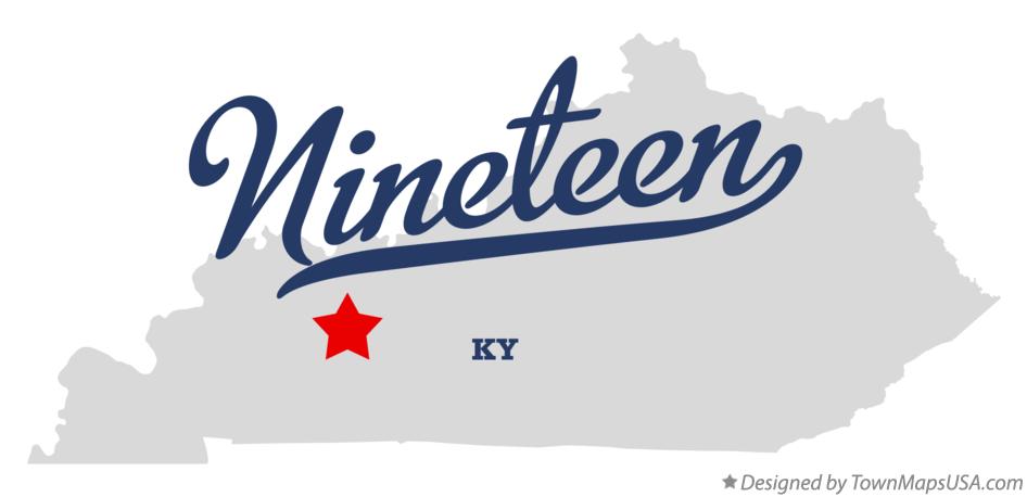 Map of Nineteen Kentucky KY