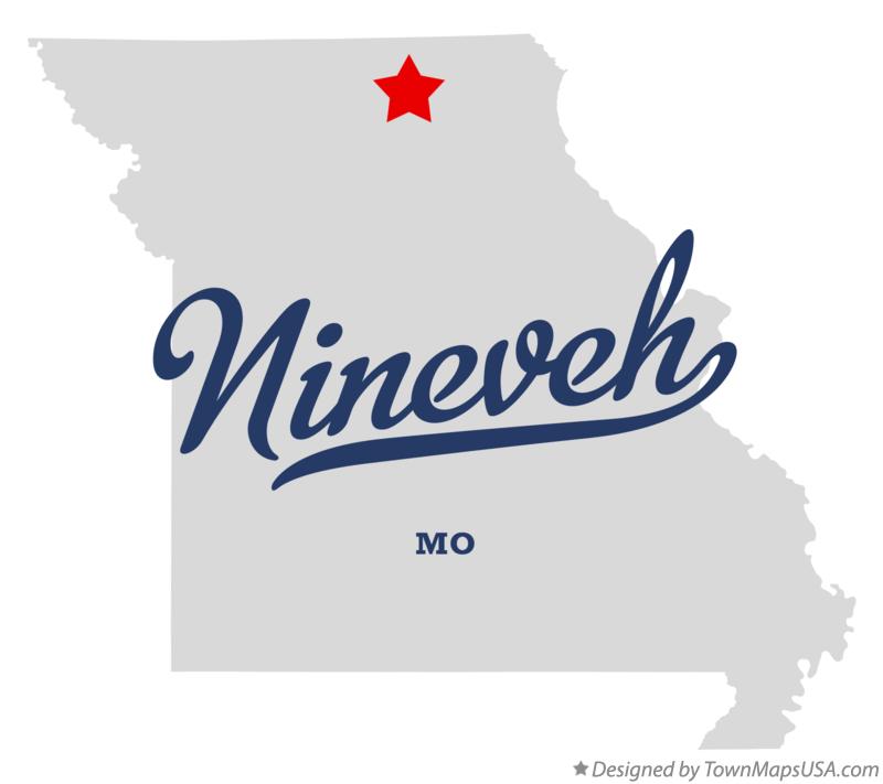 Map of Nineveh Missouri MO