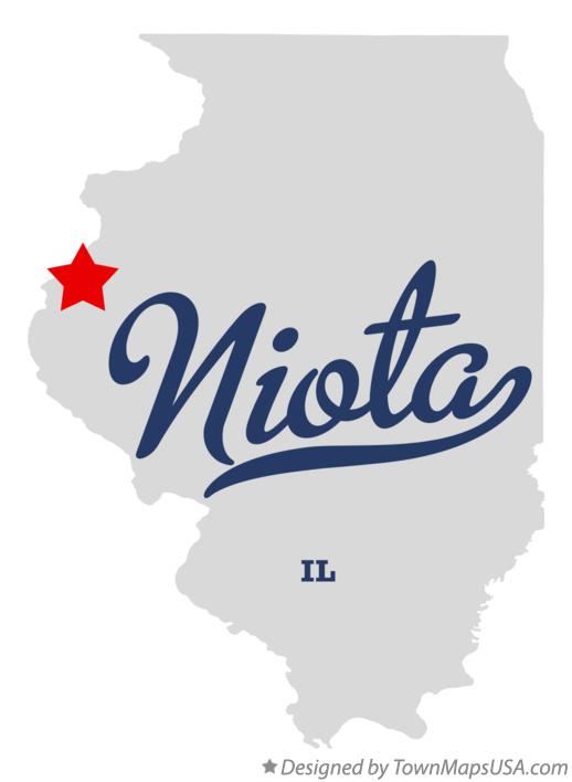 Map of Niota Illinois IL