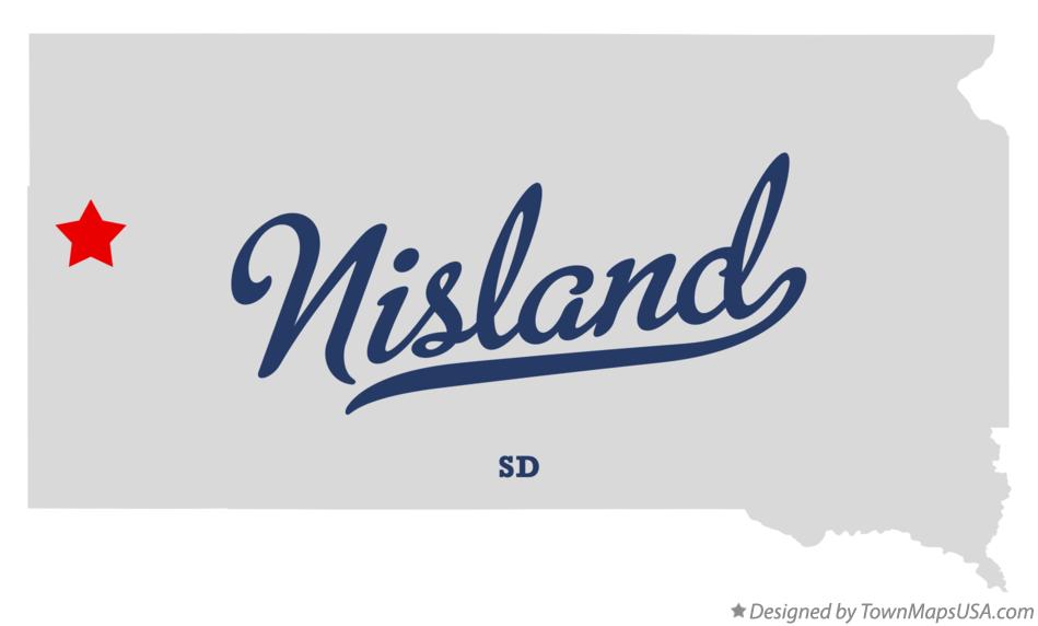 Map of Nisland South Dakota SD
