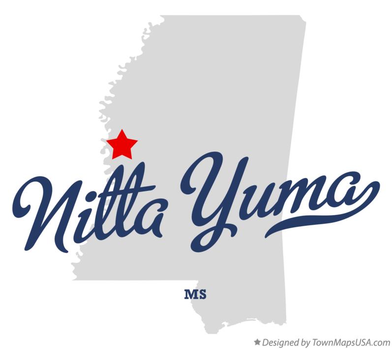 Map of Nitta Yuma Mississippi MS