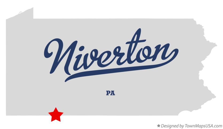 Map of Niverton Pennsylvania PA