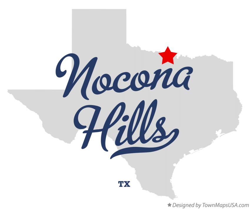Map of Nocona Hills Texas TX
