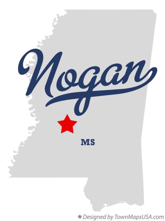 Map of Nogan Mississippi MS