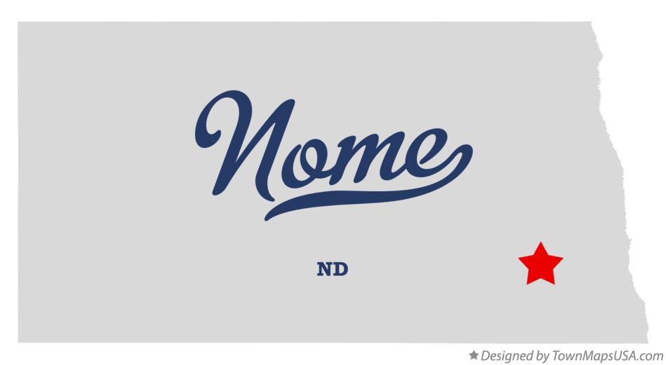 Map of Nome North Dakota ND