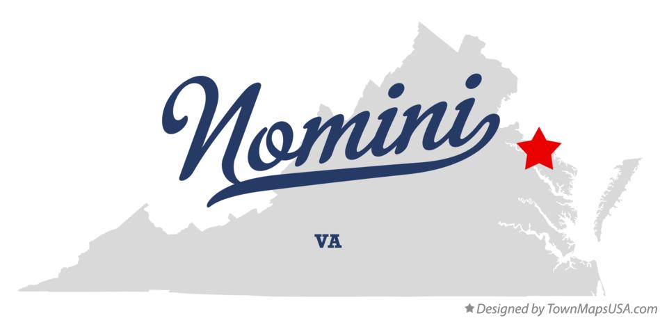 Map of Nomini Virginia VA