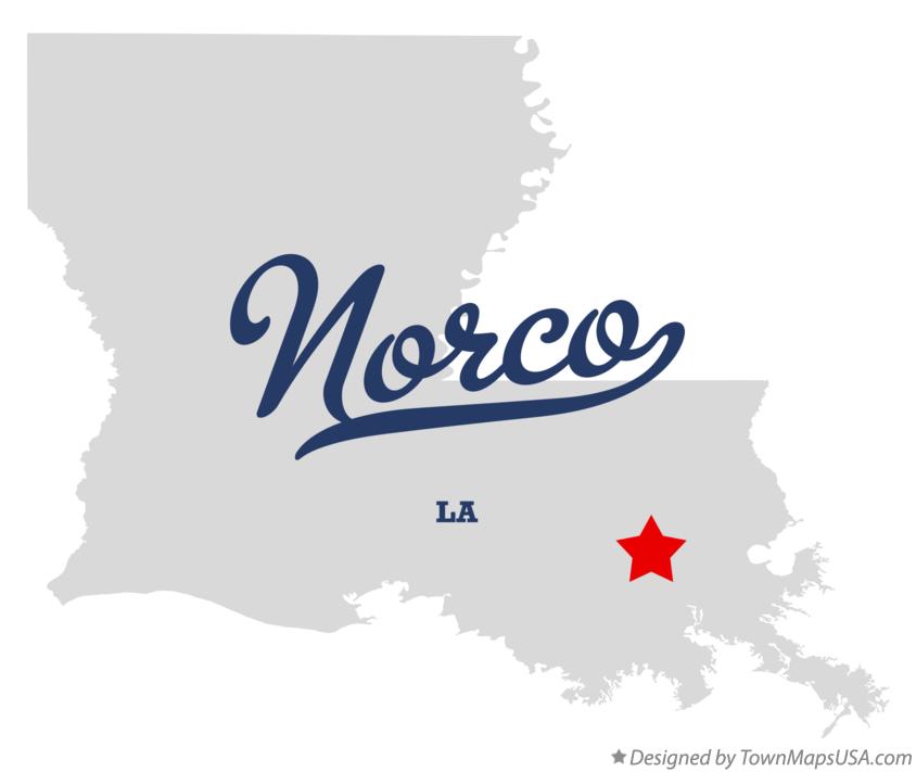 Map of Norco Louisiana LA