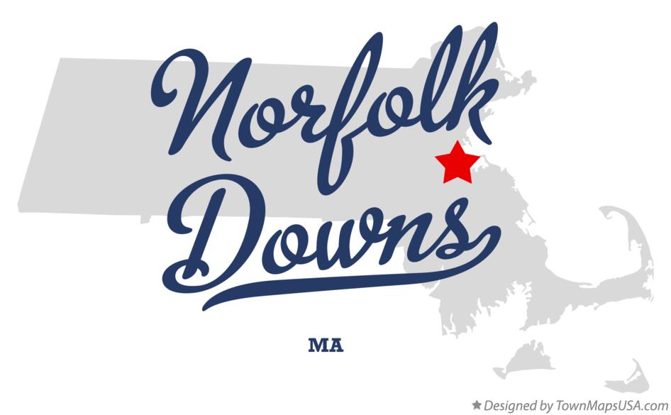 Map of Norfolk Downs Massachusetts MA