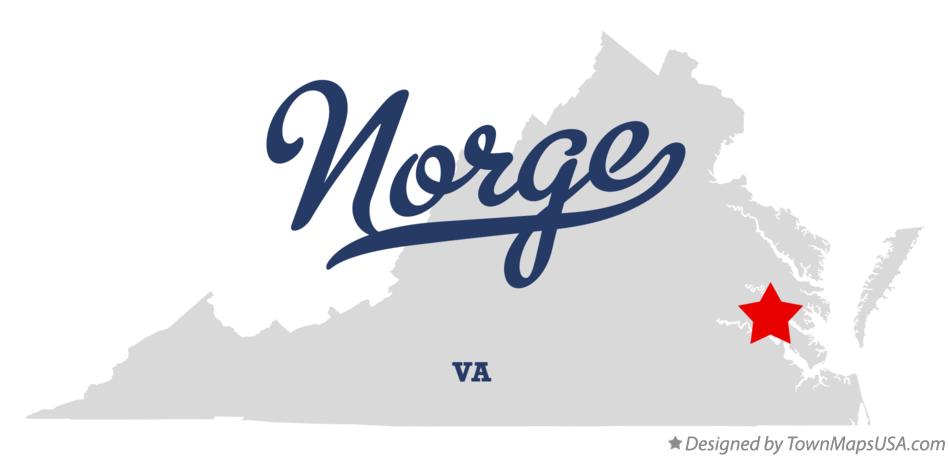 Map of Norge Virginia VA
