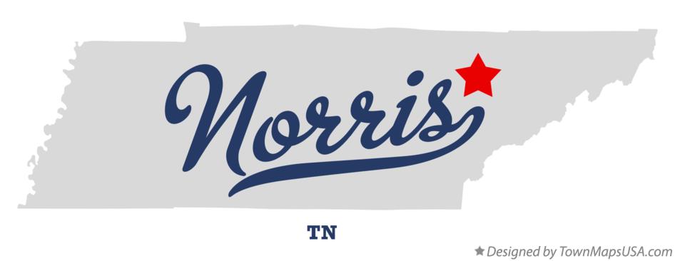 Map of Norris Tennessee TN