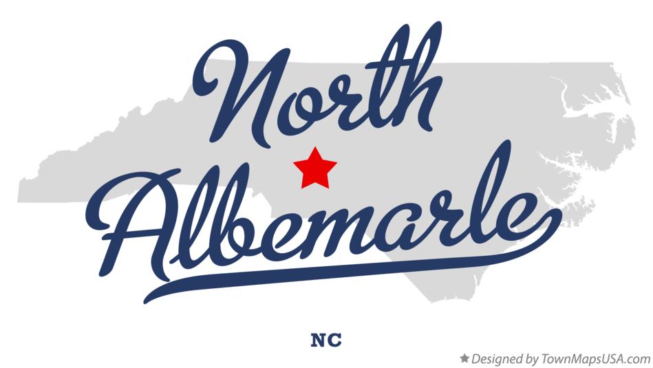 Map of North Albemarle North Carolina NC